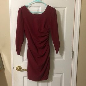 short, maroon night out dress